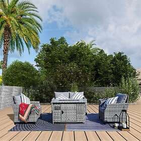 Abrihome 4 Person Sofa with Gas Fire pit Table