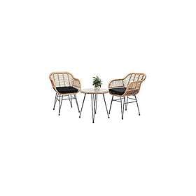 Casaria CASARIA 3 Patio Balcony Bistro Set Lounge Outdoor Table Chairs Garden Fu