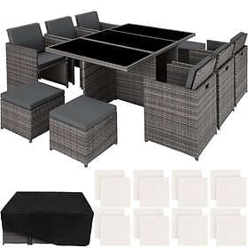 Rattan garden furniture set New York with protective cover tables and chairs, se