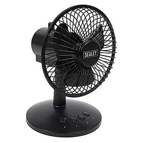 Sealey SFF6USB Oscillating USB Desk Fan 6", Black, 6-Inch