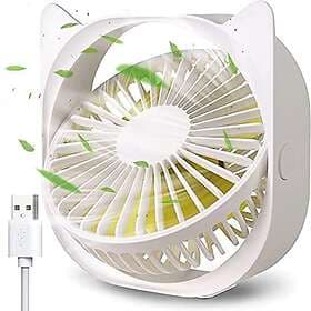 Office ANSTA USB Desk Fan, Portable Mini Desk Fan 3 Speed 360° Rotating USB Fan 