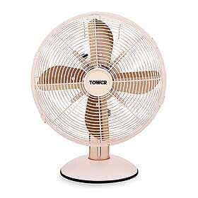 Tower T611000P Cavaletto Metal Desk Fan with 3 Speed Settings, 12”, 35W, Marshma