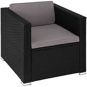 TecTake Rattan armchair Lignano 1 Seat black