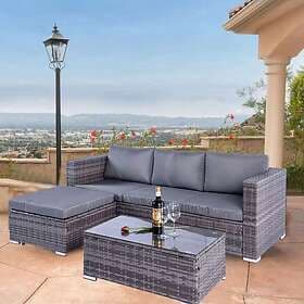 Outdoor Living The Dunham 4 Seat Corner Modular Rattan Set
