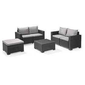 Keter California Double 2 Seat Sofa Set And Table Graphite