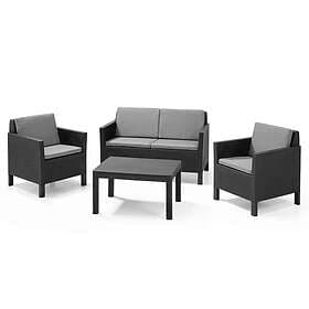 Keter Chicago 4 Seat Outdoor Lounge Set Grey