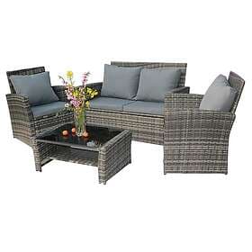 Birchtree Pe Rattan Garden Furniture Set Grey