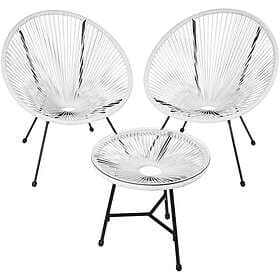 TecTake Bistro set Santana 2 Chairs, 1 Table white