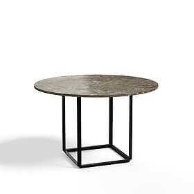 New Works Florence matbord runt gris du marais marble, o120 cm, svart stativ
