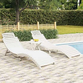 vidaXL Sunbed 2 pcs solid acacia wood