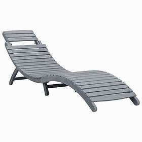 vidaXL Sunbed grey solid acacia wood