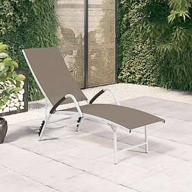 vidaXL Sunbed textilen och aluminium taupe