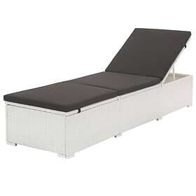 vidaXL Sunbed med dyna konstrotting vit