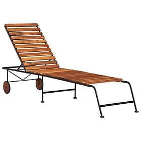 vidaXL Sunbed med stålben massivt akaciaträ