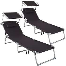 TecTake 2 Sunbedar Chloé svart av