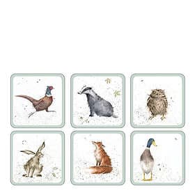 Wrendale Designs Design Coasters Djur 6-pack