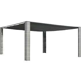 vidaXL Gazebo with Sliding Roof Poly Rattan 400x400x200cm