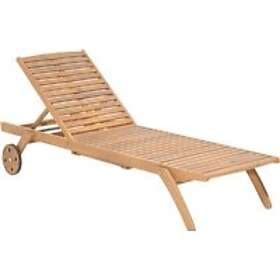 Beliani Light wooden garden lounger CESANA
