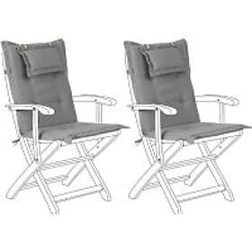 Beliani Set of 2 Garden Chair Cushions Gray MAUI