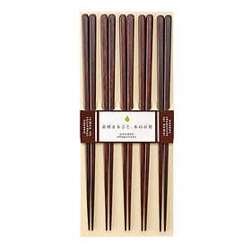 Kawai Chopsticks Plain Wood 5-pack Brun