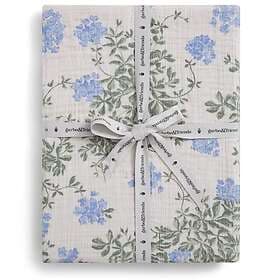 Garbo & Friends Plumbago Pull On Sheet 90x200cm Blue Cotton Muslin
