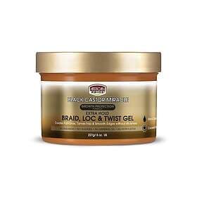 African Pride Black Castor Miracle Extra Hold Braid, Loc, & Twist Gel 227g