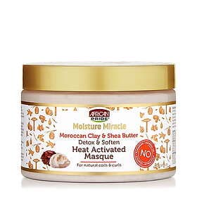 African Pride Moisture Miracle Moroccan Clay & Shea Butter Heat – Activated Masq