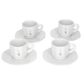 Bialetti Espresso Cup with Saucer 4-pack
