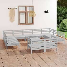 vidaXL Lounge Set 12 Pieces White Solid Pine