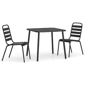 vidaXL Bistro Set 3 Pieces Antracit Steel