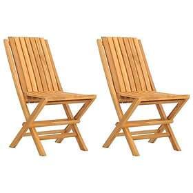 vidaXL Hopfällbara trädgårdsstolar 2 st 47x47x89 cm massiv teak 362757