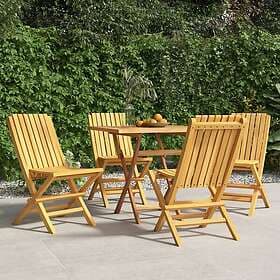 vidaXL Hopfällbara trädgårdsstolar 4 st 47x47x89 cm massiv teak 3155052