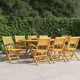 vidaXL Hopfällbara trädgårdsstolar 8 st 55x62x90 cm massiv teak 3155069
