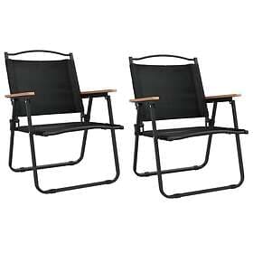 vidaXL Campingstolar 2 st svart 54x55x78 cm oxfordtyg 319485