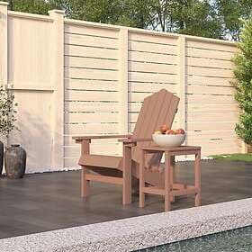 vidaXL Däckstol för trädgården med bord HDPE brun 3095702