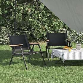 vidaXL Campingstolar 2 st svart 54x43x59cm oxfordtyg 319482