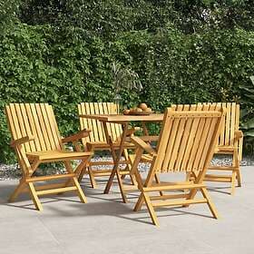 vidaXL Hopfällbara trädgårdsstolar 4 st 61x67x90 cm massiv teak 3155055