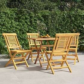 vidaXL Hopfällbara trädgårdsstolar 4 st 47x63x90 cm massiv teak 3155046