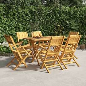 vidaXL Hopfällbara trädgårdsstolar 6 st 55x61x90 cm massiv teak 3155062