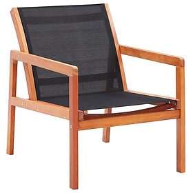 vidaXL Garden Armchair Black Solid Eucalyptus and Textilene 48701