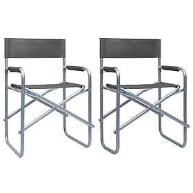 vidaXL Director Chair 2 pcs Steel Grey 47920