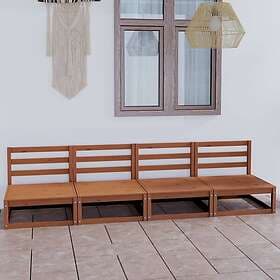 vidaXL Garden sofa 4-seat solid pine honey brown 3075342