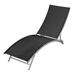 vidaXL Sunbed steel and textilene black