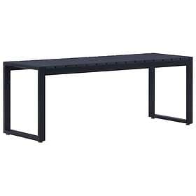 vidaXL Trädgårdsbench 120.5 cm PS-skiva svart 49492