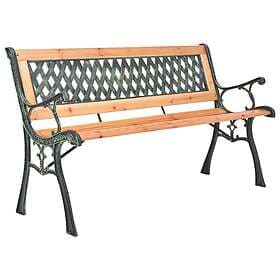 vidaXL Garden Bench 116 cm Cast Iron and Solid Fir Wood 319571
