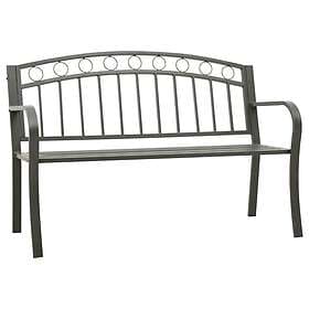 vidaXL Trädgårdsbench grå 120 cm stål 319586