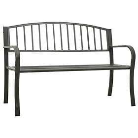 vidaXL Trädgårdsbench grå 120 cm stål 319581
