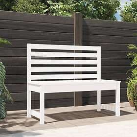 vidaXL Trädgårdsbench vit 109 cm massiv furu 824033