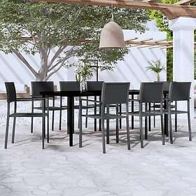 vidaXL Garden Dining Set 9 Pieces Black 3099268