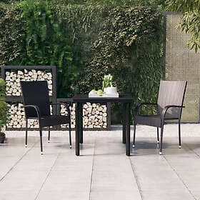 vidaXL Garden Dining Set 3 Pieces Black 3099377
